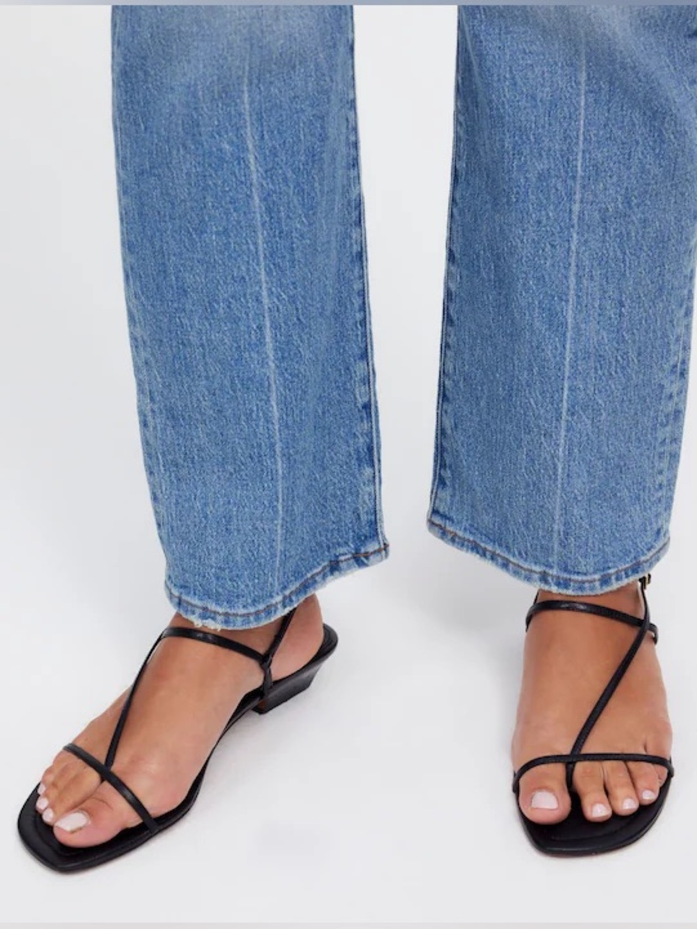 Madewell Maycie Asymmetric T-Strap Sandal Black 9